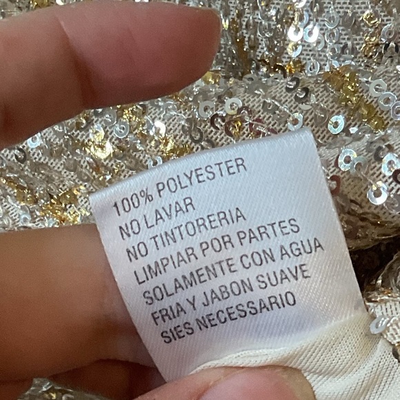 Ieena Mac Duggal Bateau Neckline Sequin Sheath Dress Gold Sparkle Size 2 - Picture 8 of 11